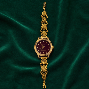 🍷🌙 Burgundy Majesty Heritage Silver Watch - 4.500 GM