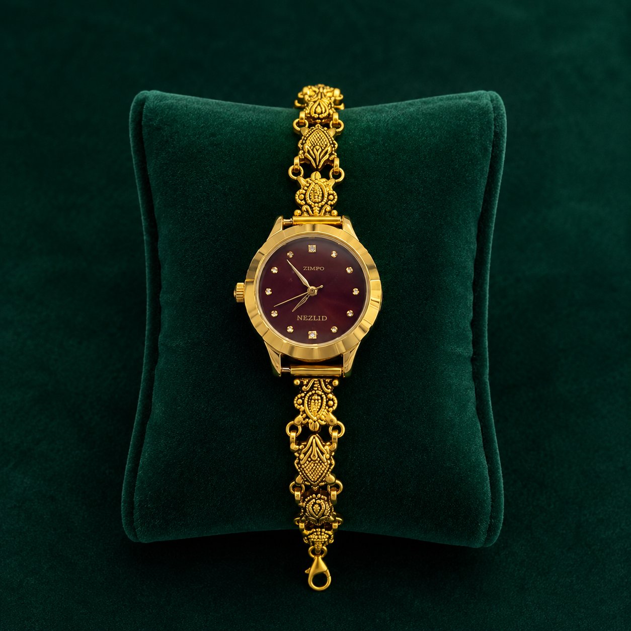 🍷🌙 Burgundy Majesty Heritage Silver Watch - 4.500 GM