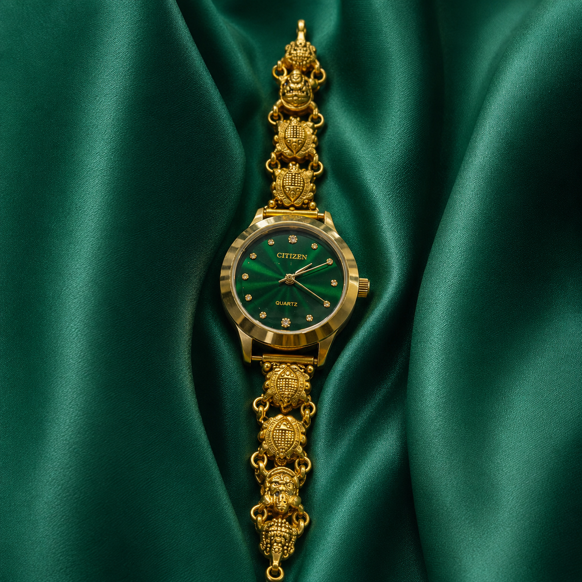 💚🦚 Emerald Peacock Heritage Silver Watch - 4.500 GM