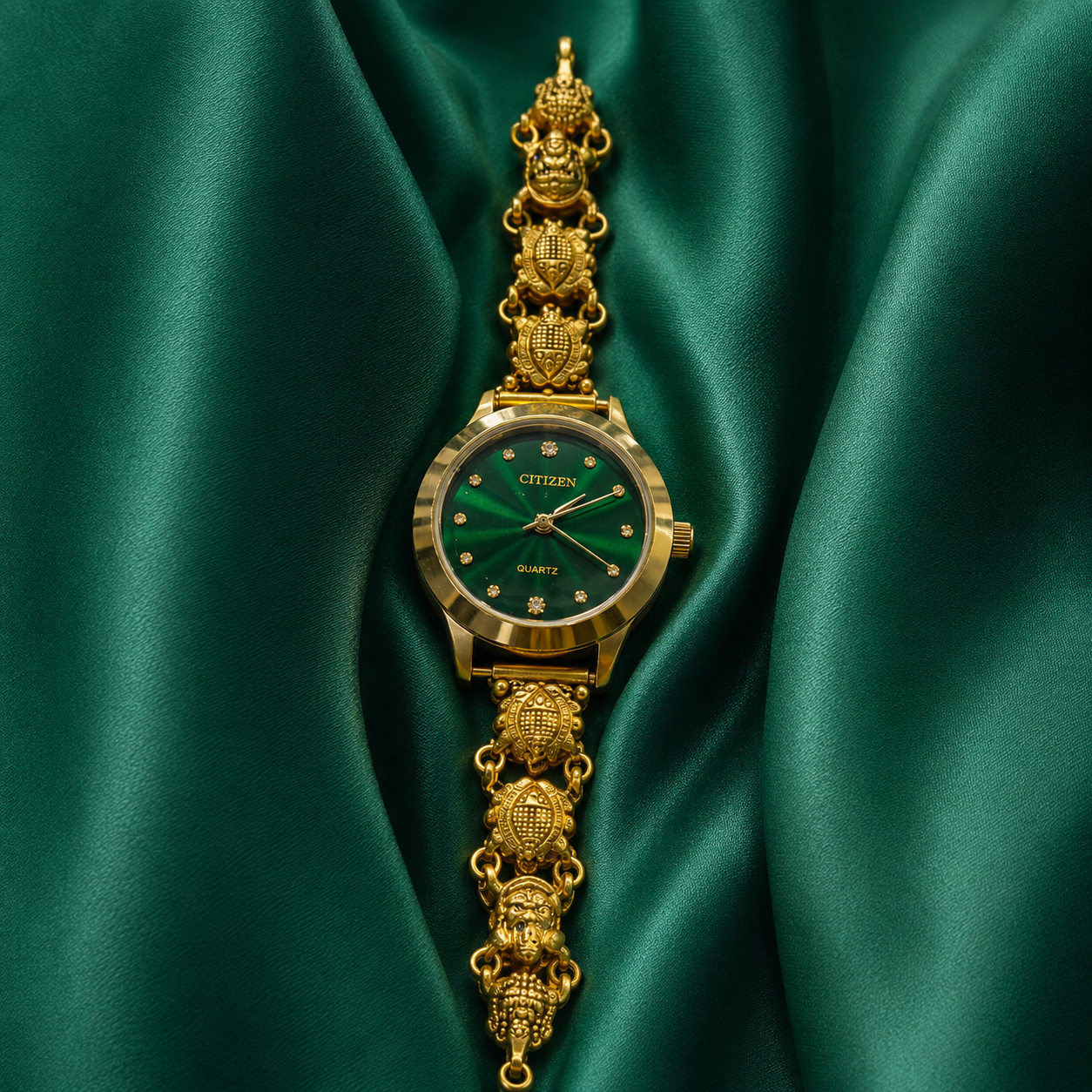 💚🦚 Emerald Peacock Heritage Silver Watch - 4.500 GM