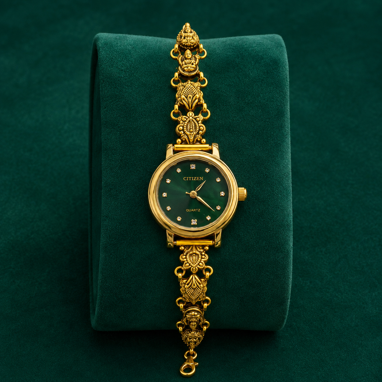 🌿💎 Emerald Spark Heritage Silver Watch - 4.500 GM
