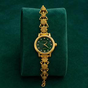 🌿💎 Emerald Spark Heritage Silver Watch - 4.500 GM