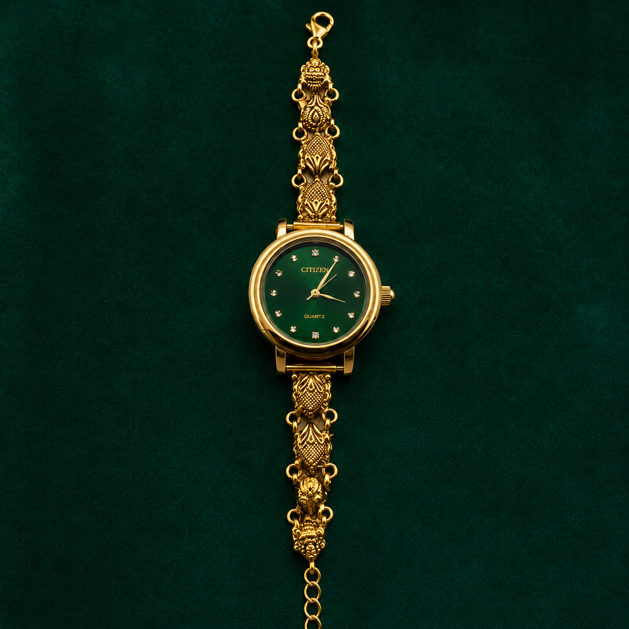 💚🌿 Emerald Radiance Heritage Silver Watch - 4.500 GM