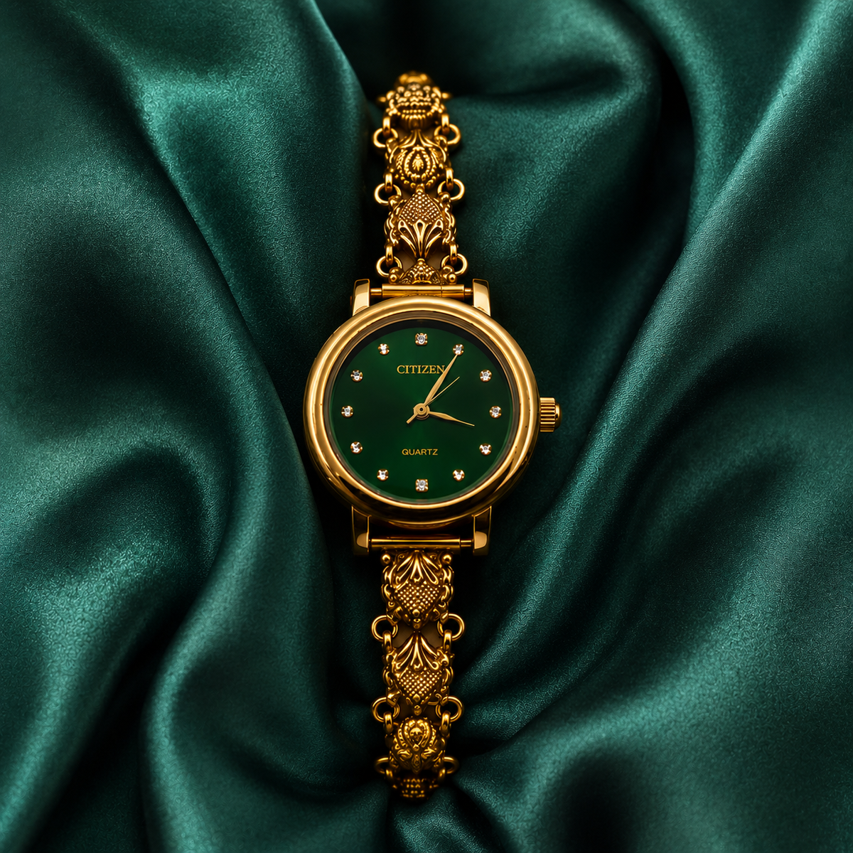 💚🌿 Emerald Radiance Heritage Silver Watch - 4.500 GM