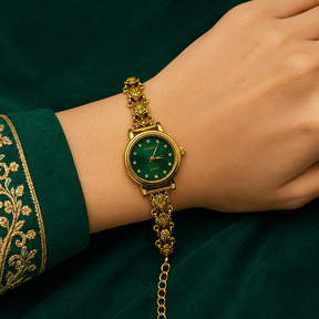 💚🌿 Emerald Radiance Heritage Silver Watch - 4.500 GM