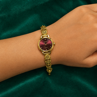 🍷💎 Ruby Wine Dial Heritage Silver Watch