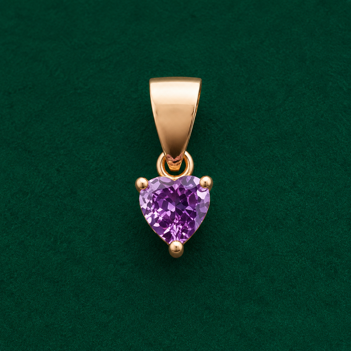 ✨ Violet Heart Solitaire Pendant - 0.550 GM