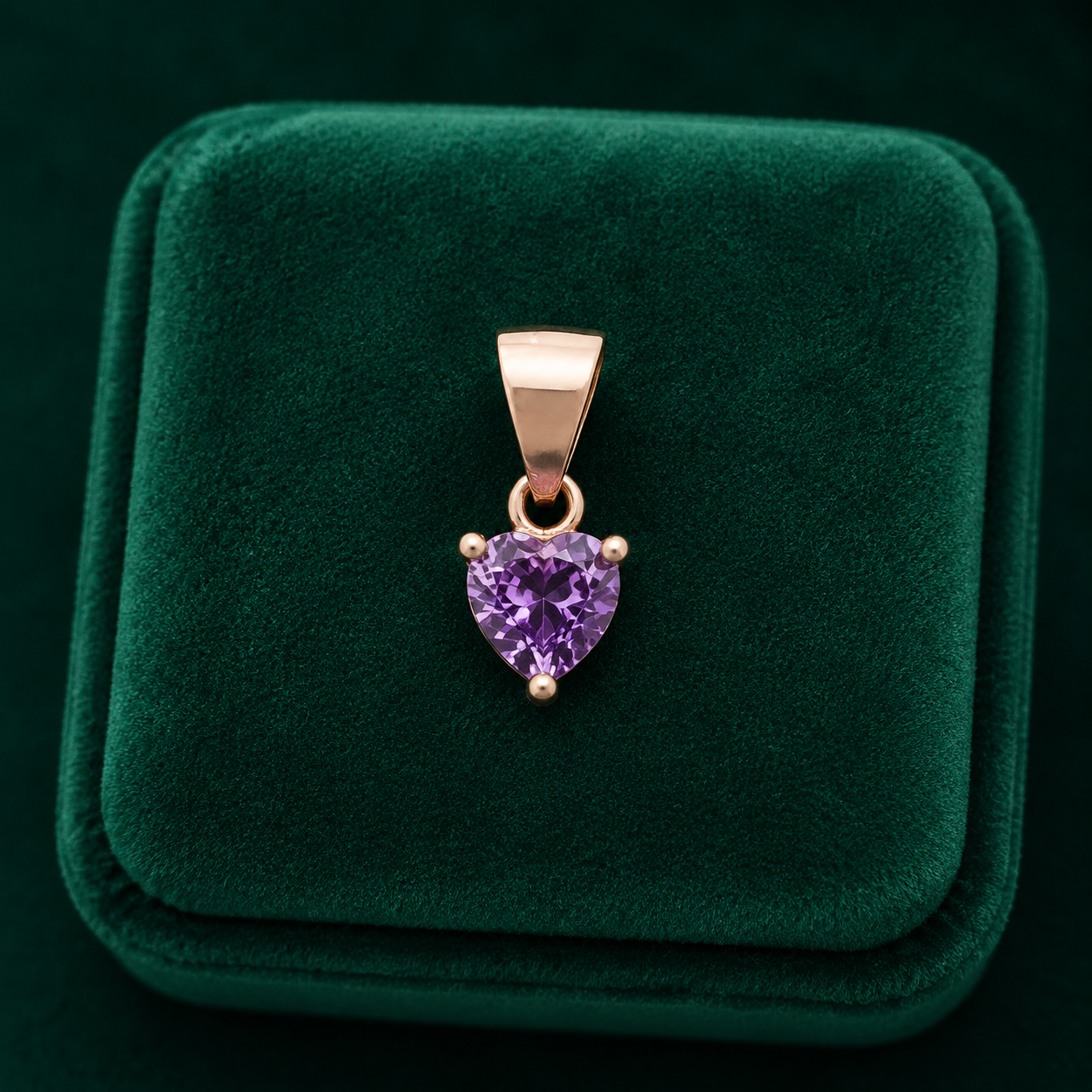 ✨ Violet Heart Solitaire Pendant - 0.550 GM