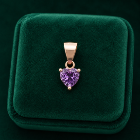 ✨ Violet Heart Solitaire Pendant - 0.550 GM