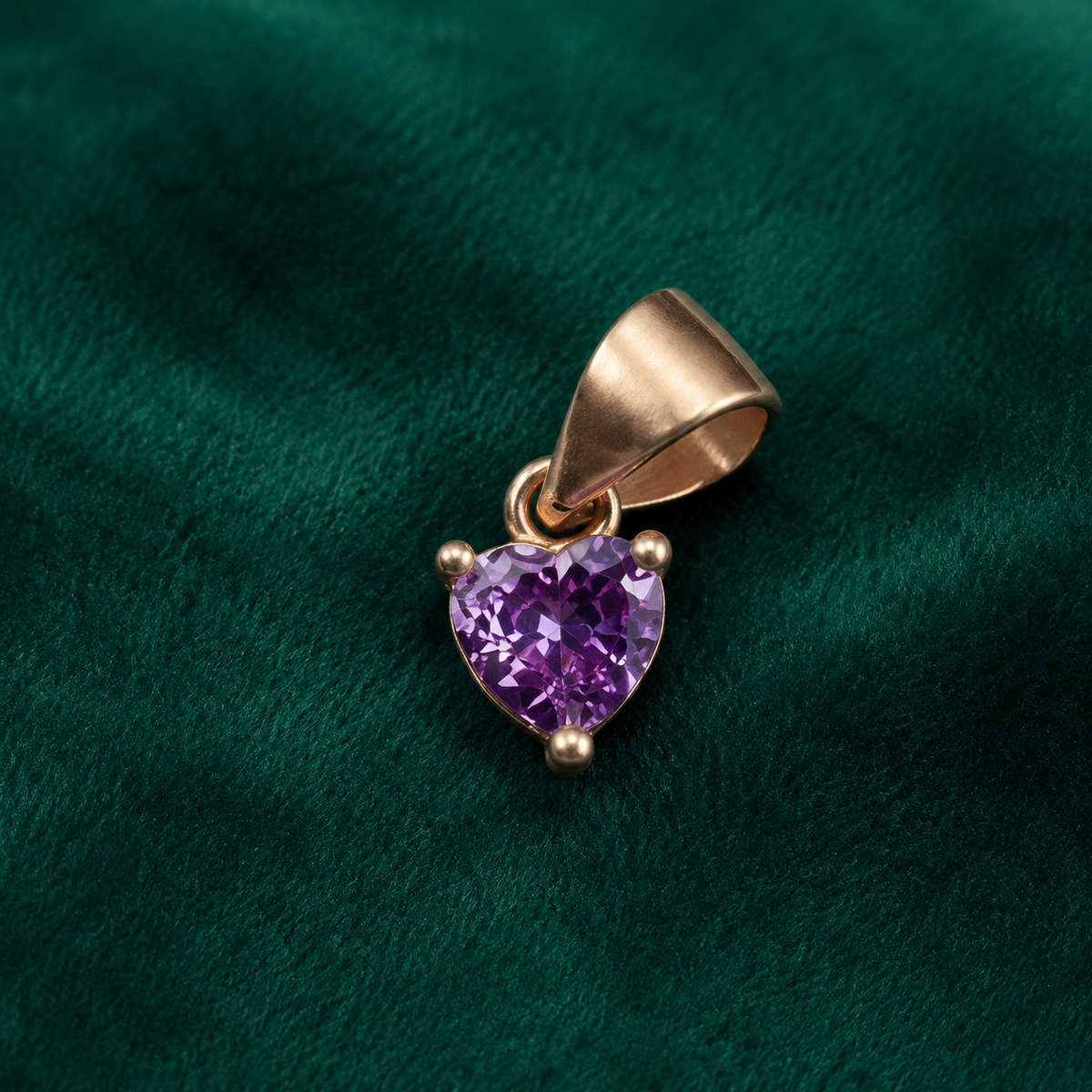 ✨ Violet Heart Solitaire Pendant - 0.550 GM