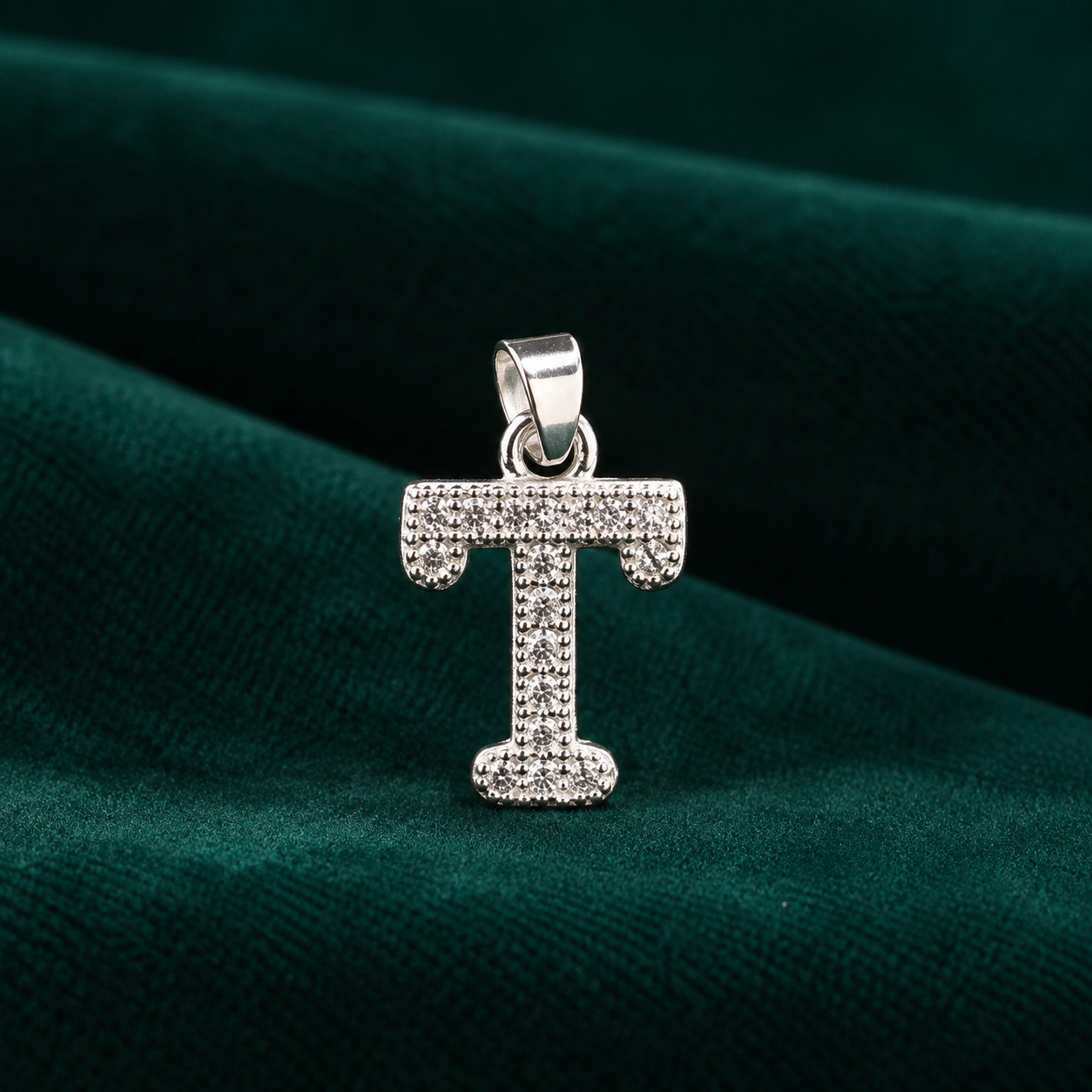 ✨ Crystal Initial T Pendant - 1.023 GM