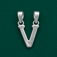 ✨ Crystal Initial V Pendant - 1.064 GM