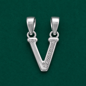 ✨ Crystal Initial V Pendant - 1.064 GM