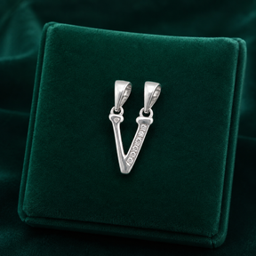 ✨ Crystal Initial V Pendant - 1.064 GM