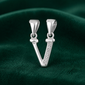 ✨ Crystal Initial V Pendant - 1.064 GM