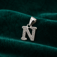 ✨ Crystal Initial N Pendant - 1.104 GM