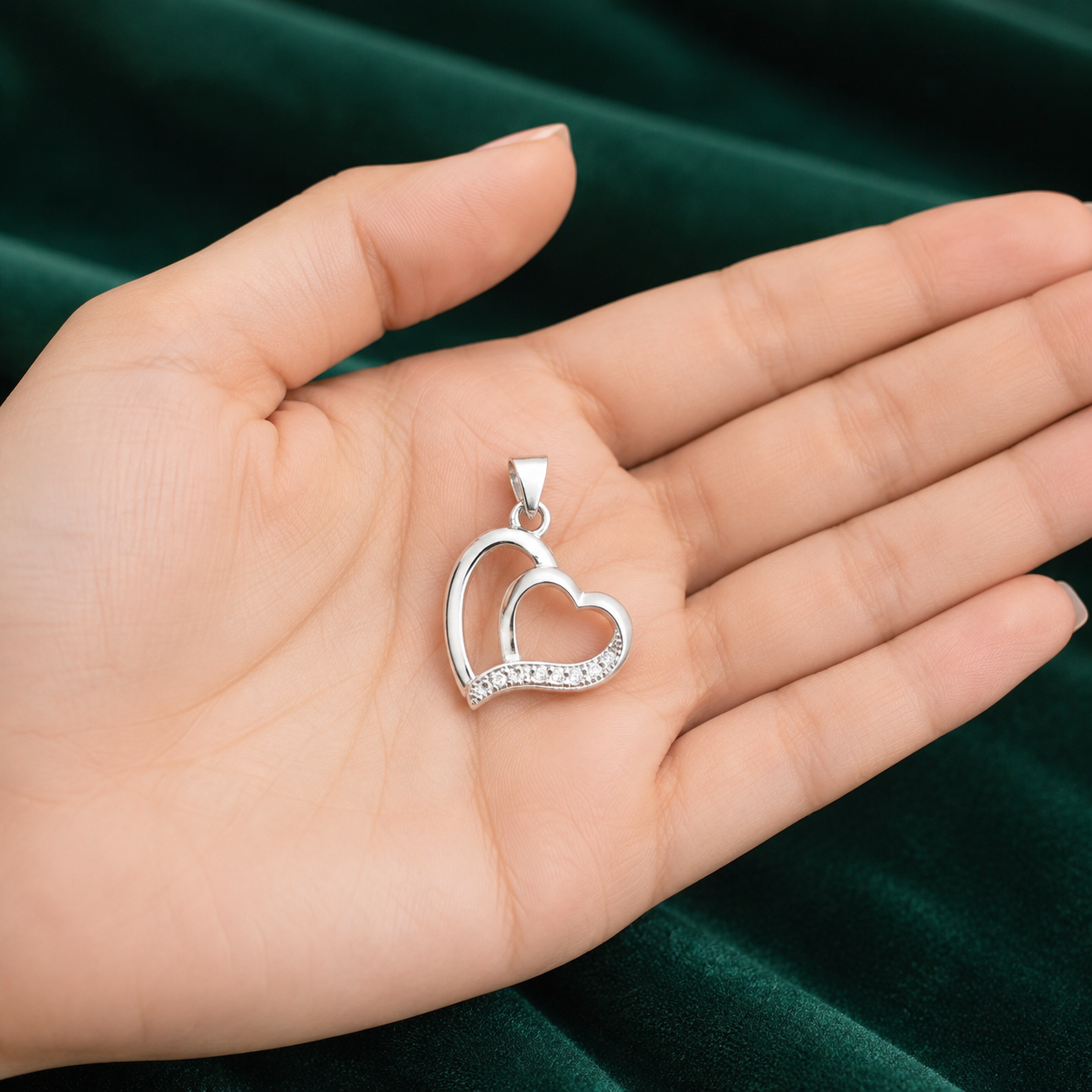 ✨ Twin Heart Curve Pendant - 1.370 GM