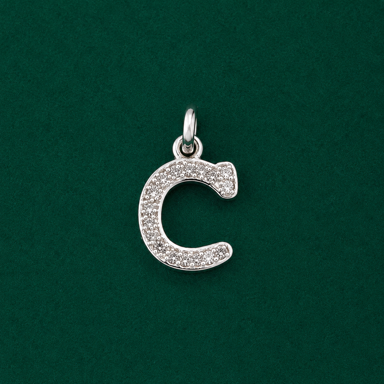 ✨ Crystal Initial C Pendant - 0.955 GM
