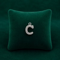 ✨ Crystal Initial C Pendant - 0.955 GM