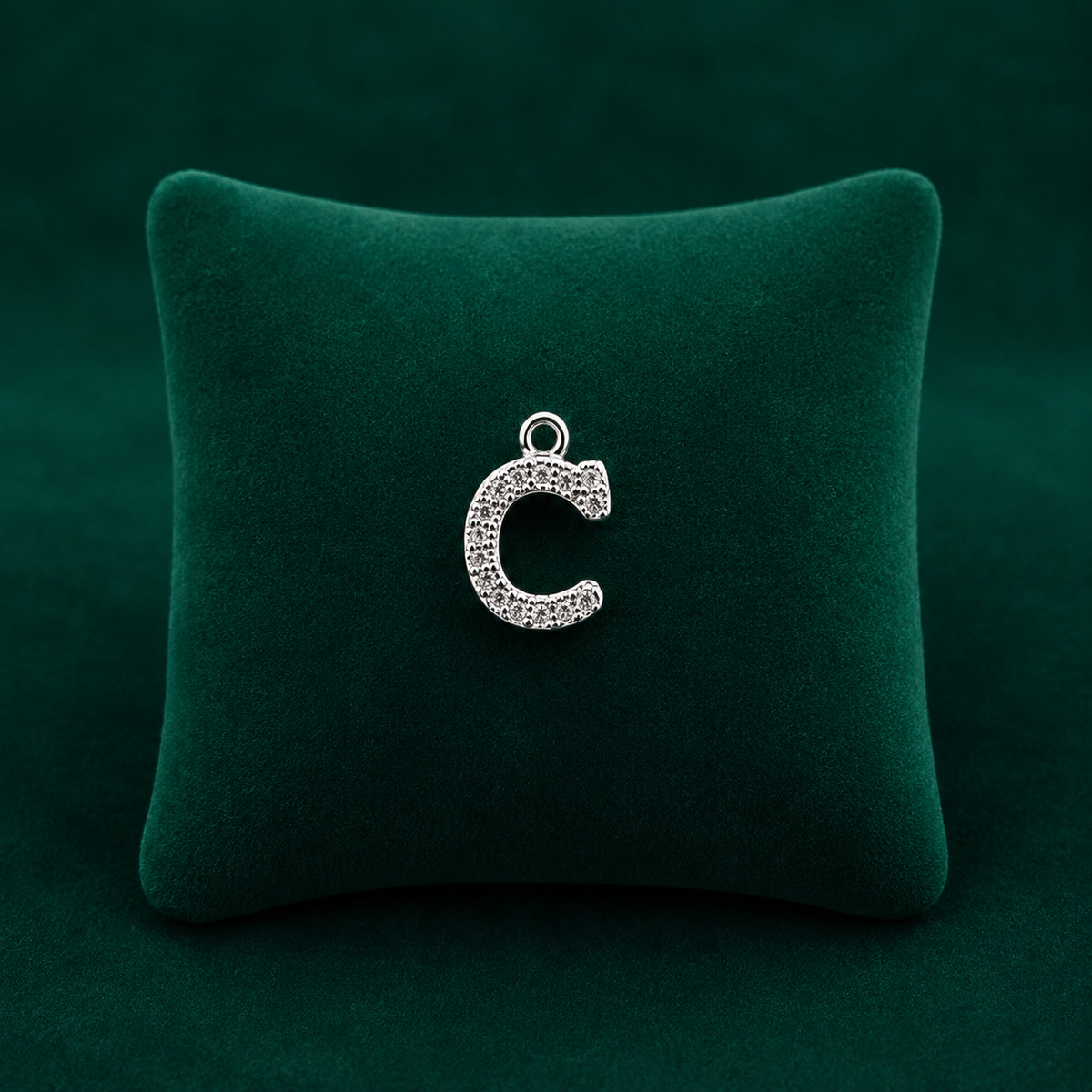 ✨ Crystal Initial C Pendant - 0.955 GM