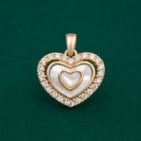 ✨ Pearl Heart Halo Pendant - 1.364 GM