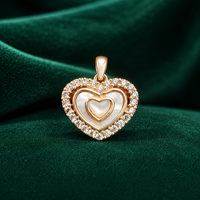 ✨ Pearl Heart Halo Pendant - 1.364 GM