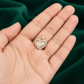 ✨ Pearl Heart Halo Pendant - 1.364 GM