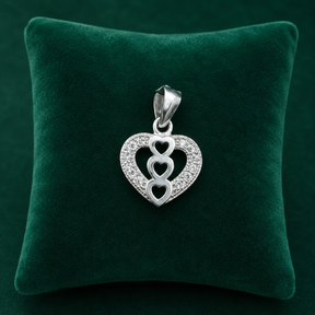 ✨ Triple Heart Halo Pendant - 1.233 GM