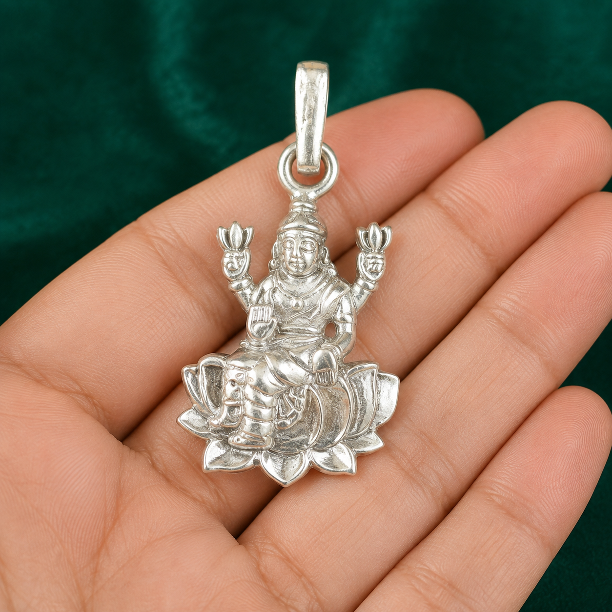 ✨ Lotus Lakshmi Pendant - 2.685 GM