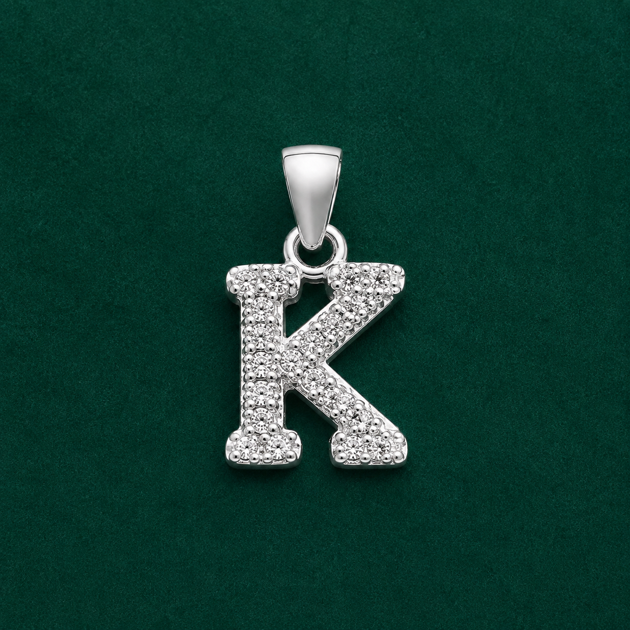 ✨ Crystal Initial K Pendant - 1.150 GM