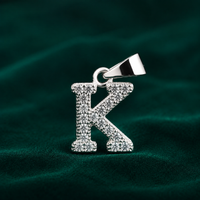✨ Crystal Initial K Pendant - 1.150 GM