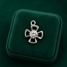 ✨ Crystal Cross Bloom Pendant - 0.740 GM