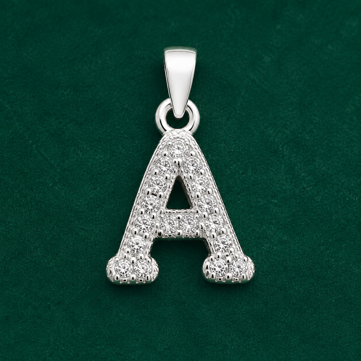 ✨ Crystal Initial A Pendant - 1.085 GM