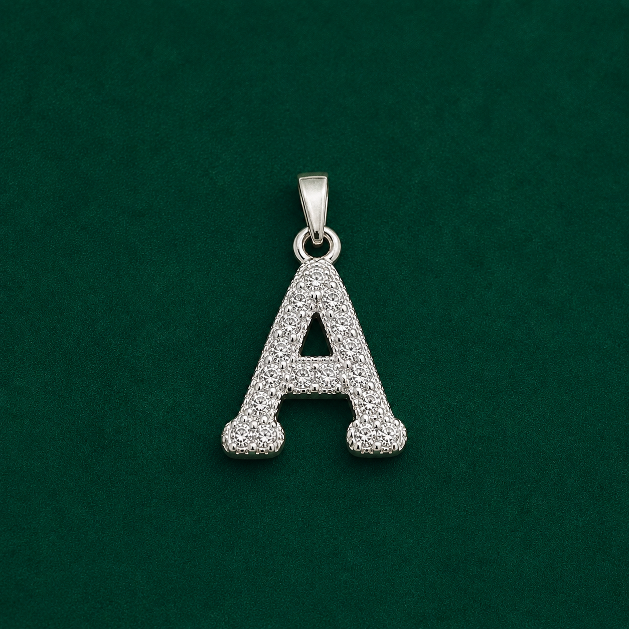 ✨ Crystal Initial A Pendant - 1.085 GM