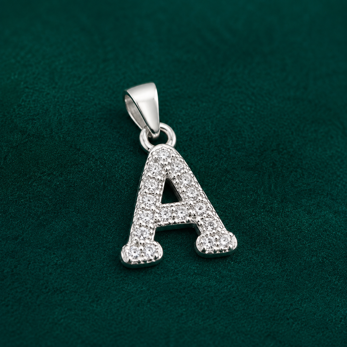 ✨ Crystal Initial A Pendant - 1.085 GM