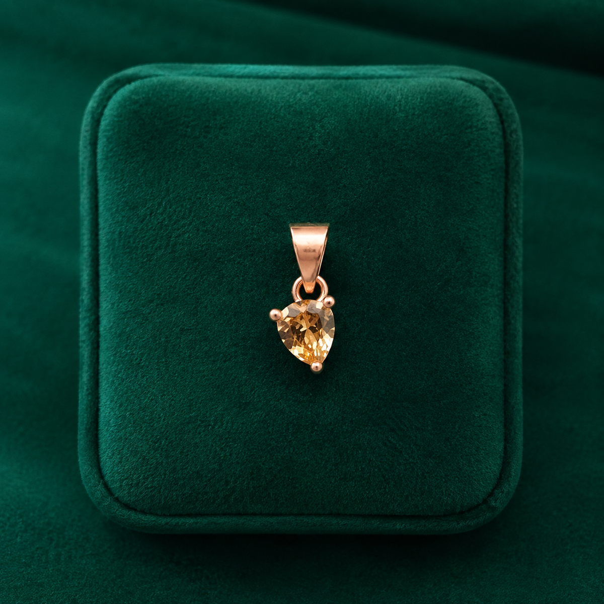 ✨ Golden Heart Solitaire Pendant - 0.582 GM