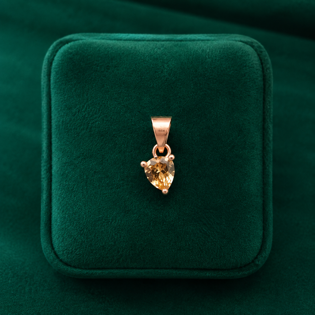 ✨ Golden Heart Solitaire Pendant - 0.582 GM