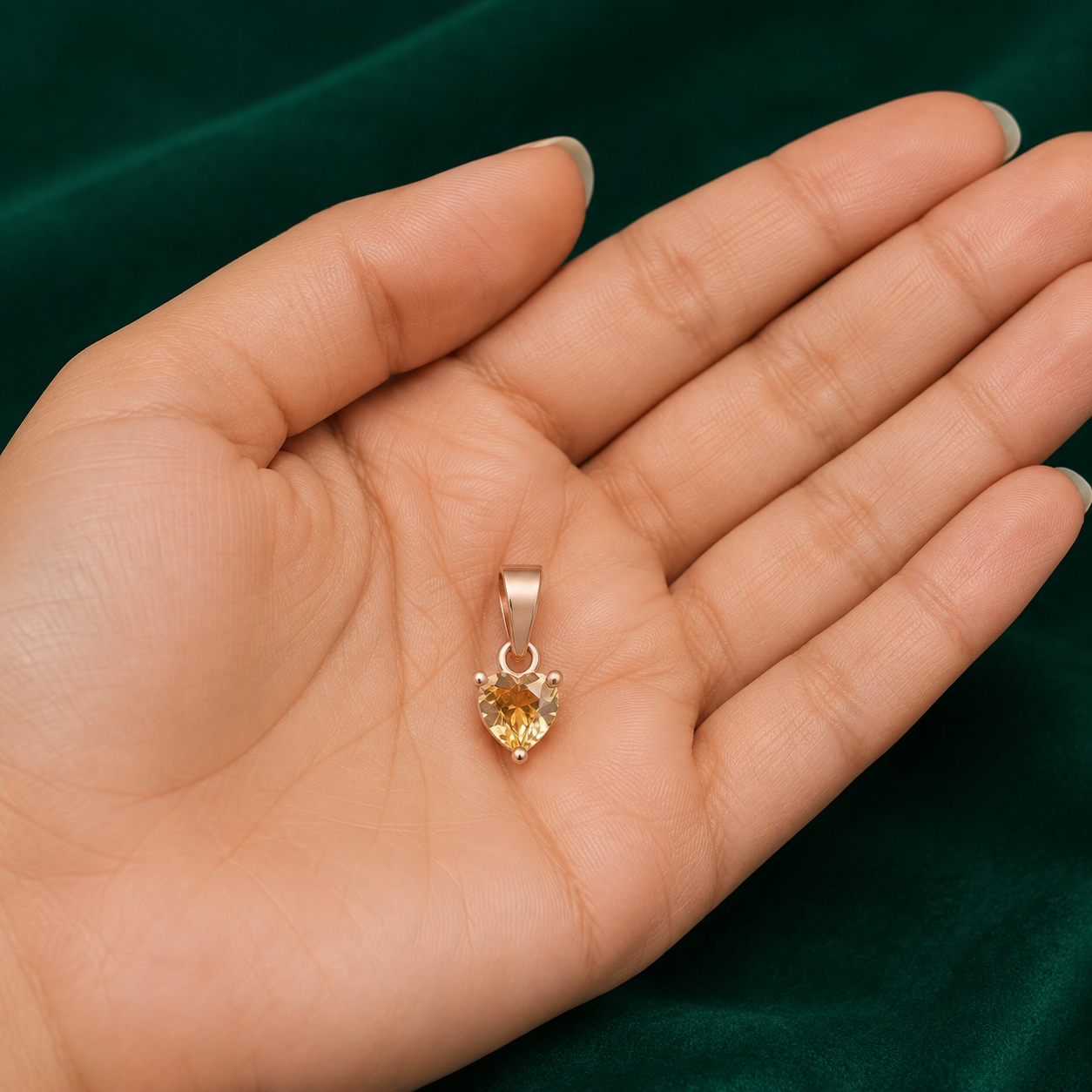 ✨ Golden Heart Solitaire Pendant - 0.582 GM