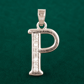 ✨ Crystal Initial P Pendant - 0.800 GM