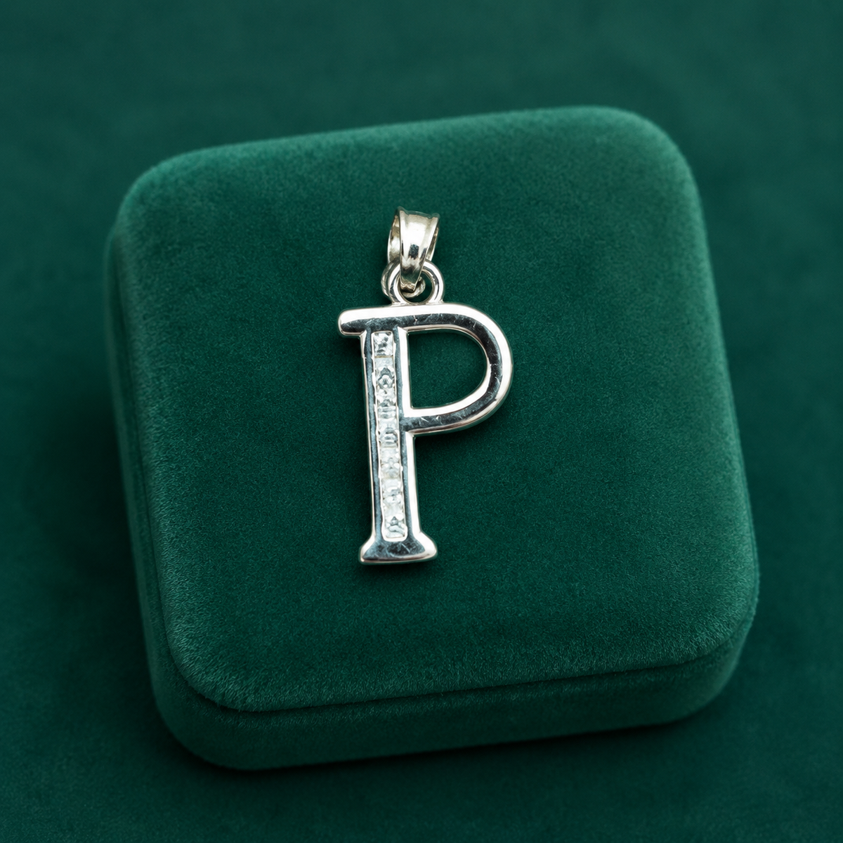 ✨ Crystal Initial P Pendant - 0.800 GM