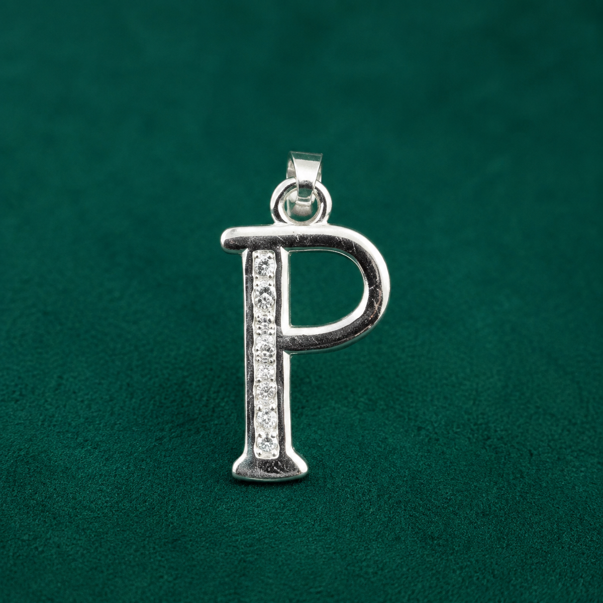 ✨ Crystal Initial P Pendant - 0.800 GM