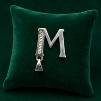 ✨ Crystal Initial M Pendant - 0.825 GM