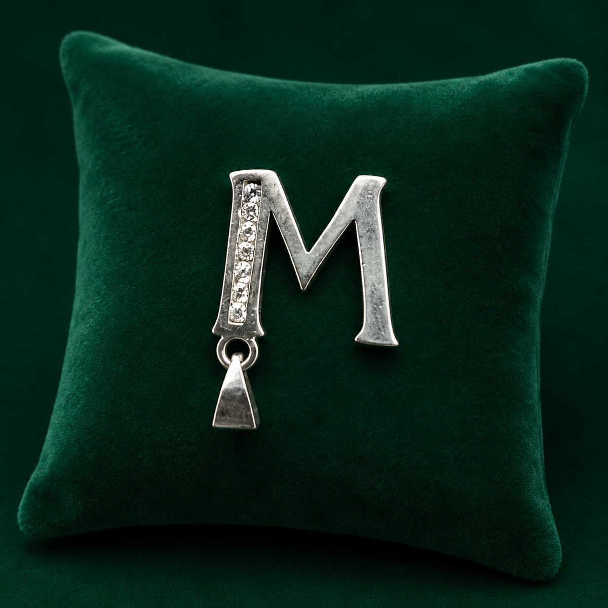✨ Crystal Initial M Pendant - 0.825 GM