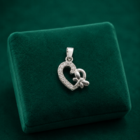✨ Crystal Ribbon Heart Pendant -1.260 GM
