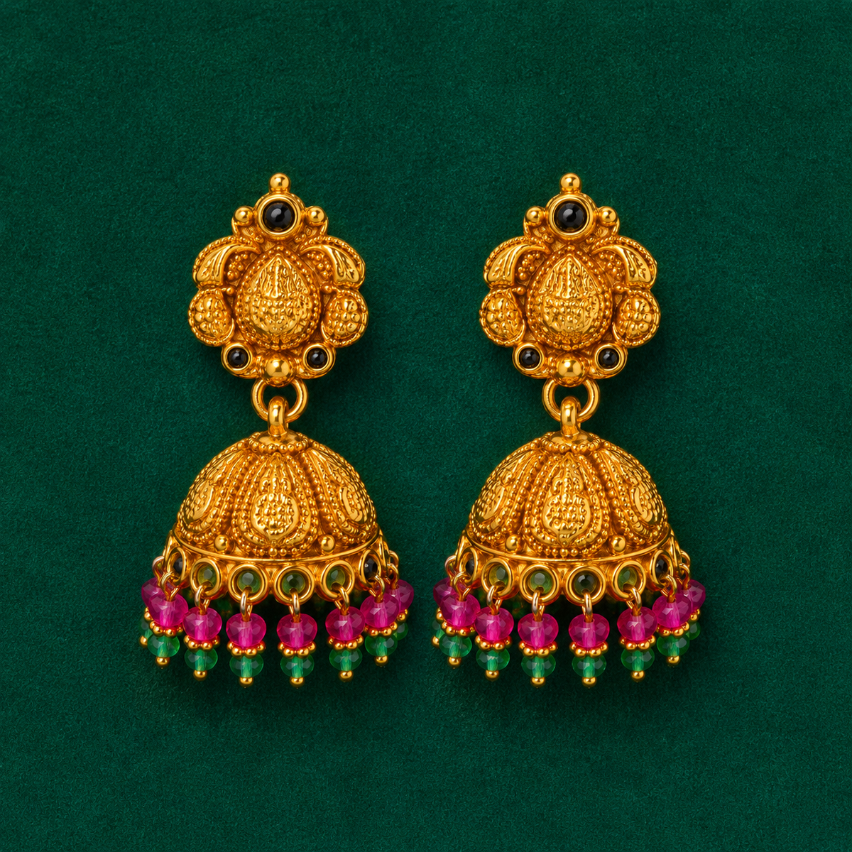 ✨ Ruby Emerald Heritage Jhumki - 10.889 GM