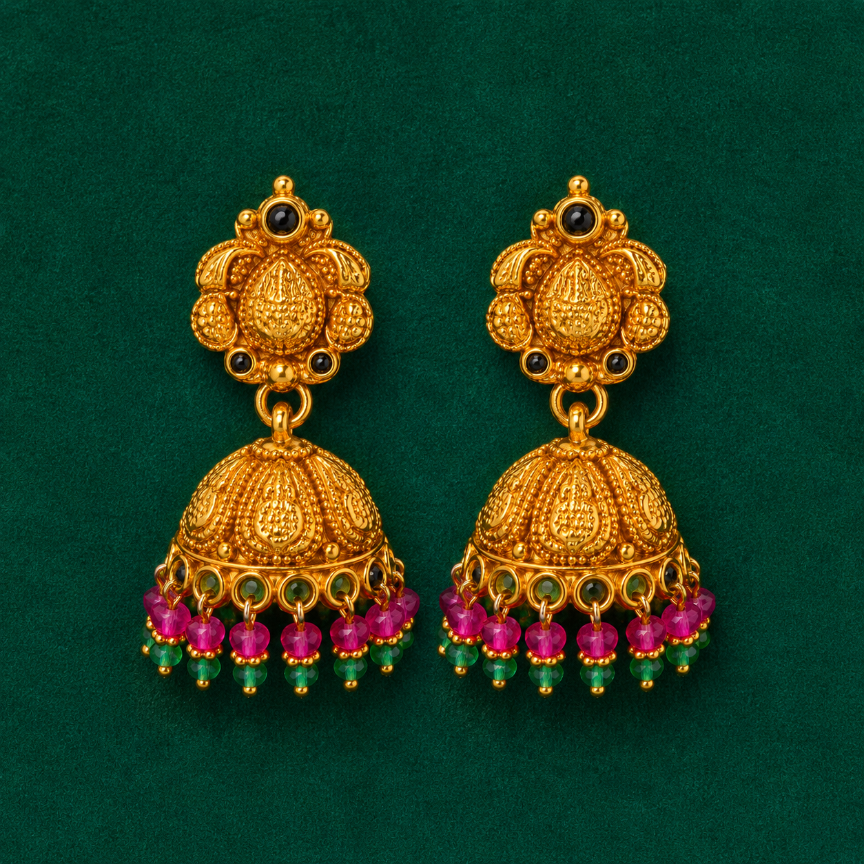 ✨ Ruby Emerald Heritage Jhumki - 10.889 GM