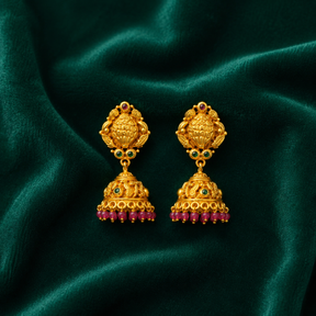 ✨ Ruby Bloom Temple Jhumki - 14.823 GM