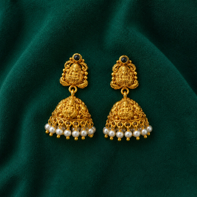 ✨ Lakshmi Pearl Temple Jhumki - 8.735 GM
