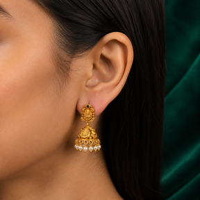 ✨ Lakshmi Pearl Temple Jhumki - 8.735 GM