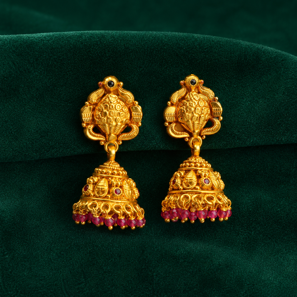 ✨ Ruby Peacock Jhumki - 15.241 GM